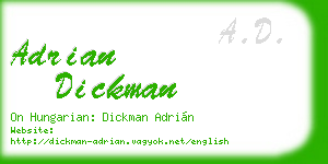 adrian dickman business card